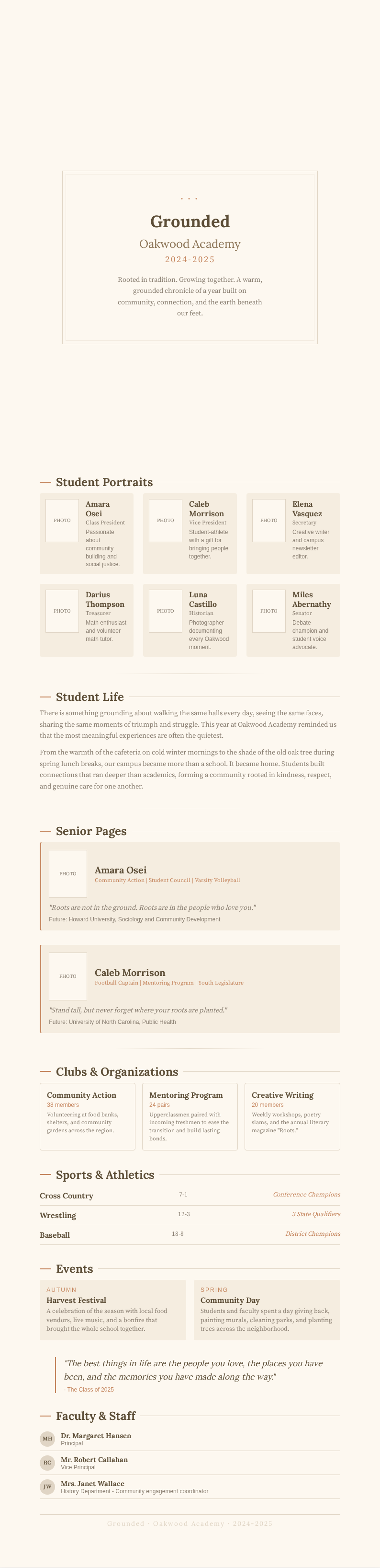Earth Tone Natural Yearbook